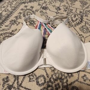 Cacique White Bra with Colorful Straps